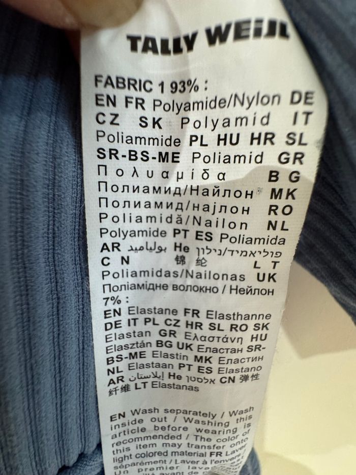 T-shirt taille S/36 CROP top gris bleu tally - photo numéro 5