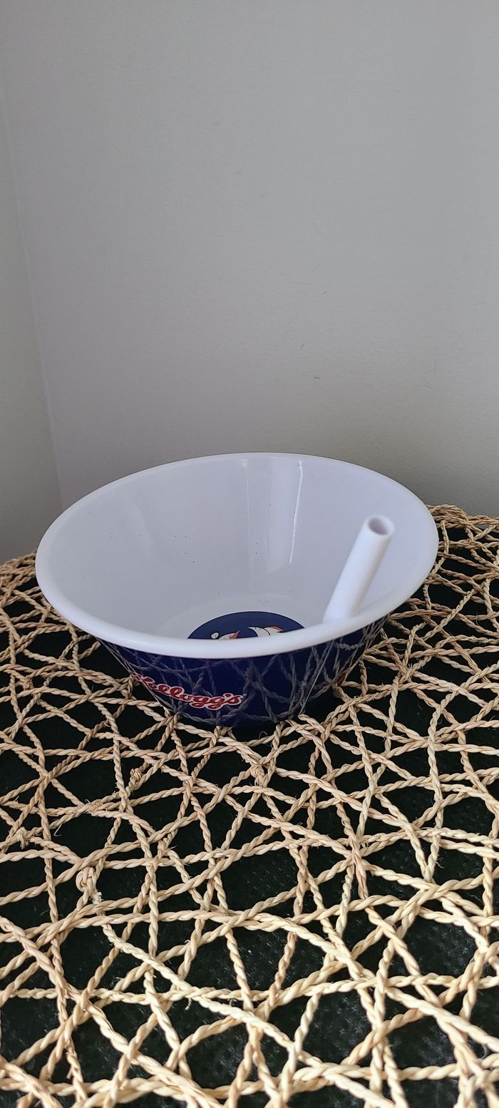 Bol de céréales Frosties Tony the Tiger de Kellogg's vintage avec paille - photo numéro 3