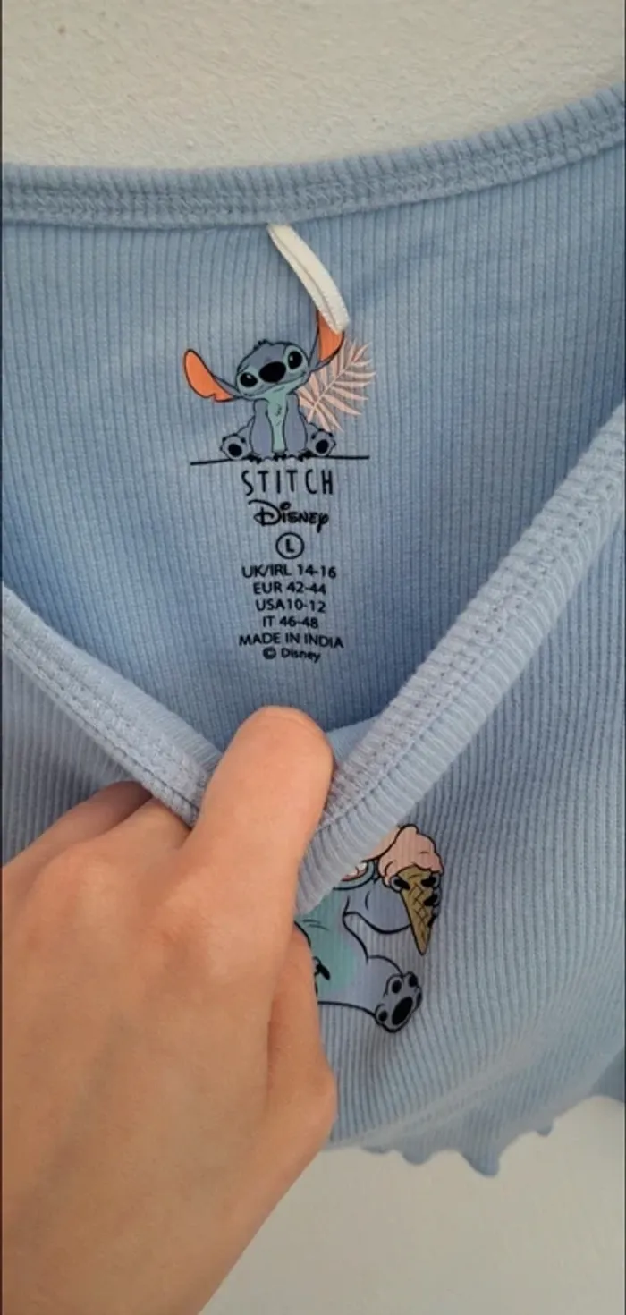 Crop top brassière Stitch - taille L 42 44 - disney primark - été - photo numéro 3