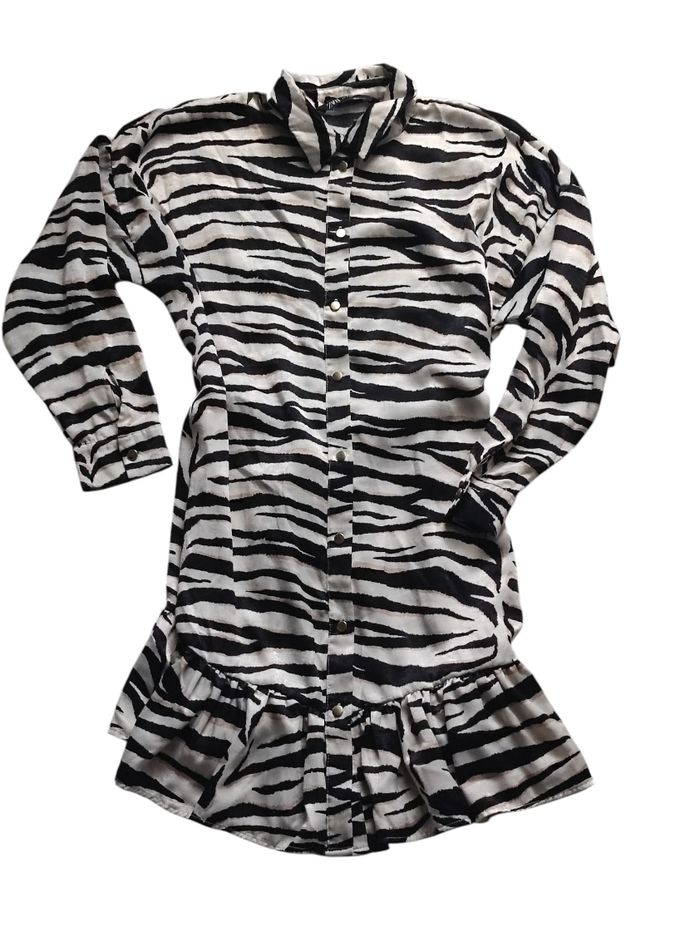 Robe chemisier court imprimée animal taille S