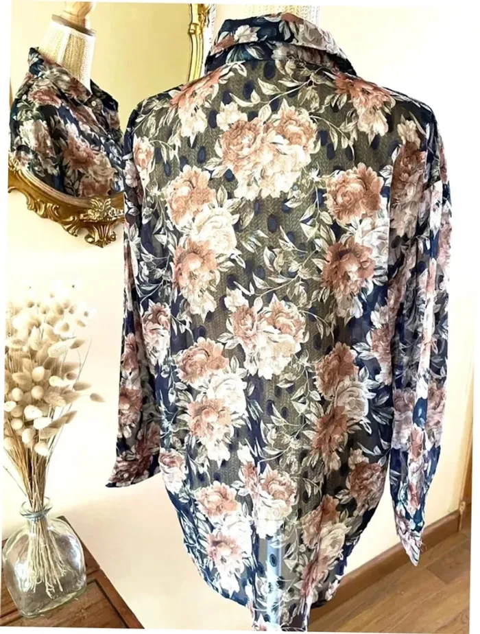 Sublime Haut manche longue Transparent Floral Sophyline taille M/L - photo numéro 17