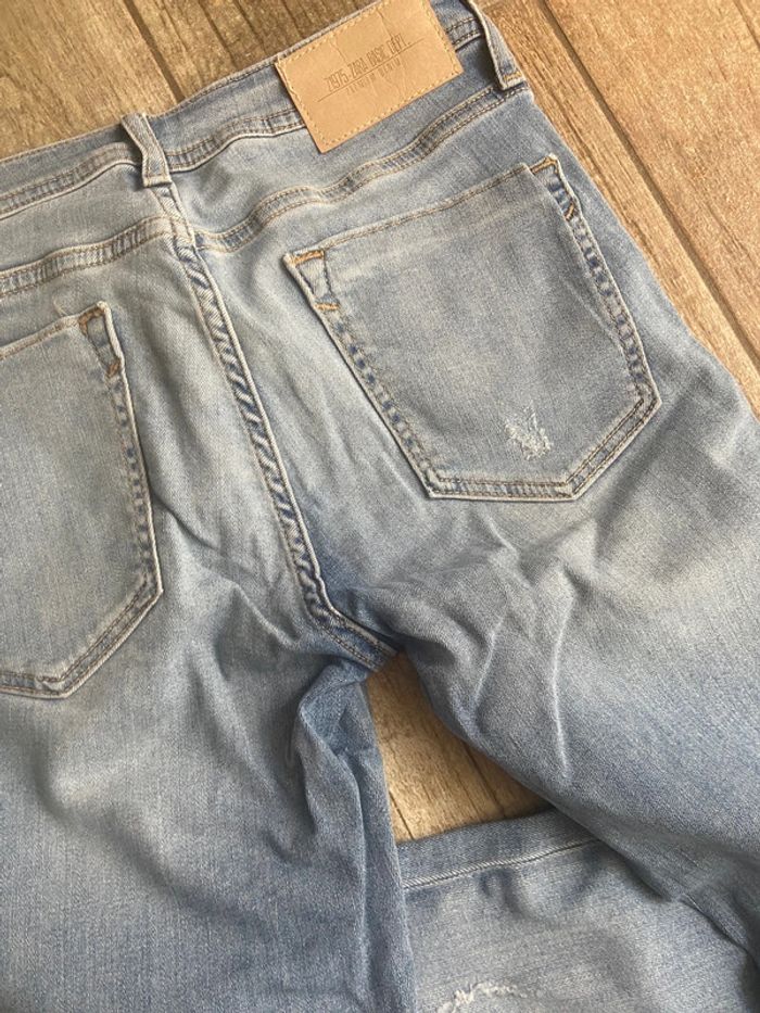 Jean Zara velu clair taille haute Zara z1975 - photo numéro 7