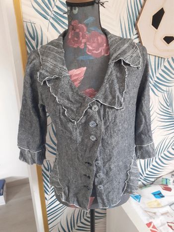 Veste chemise lin vintage S M