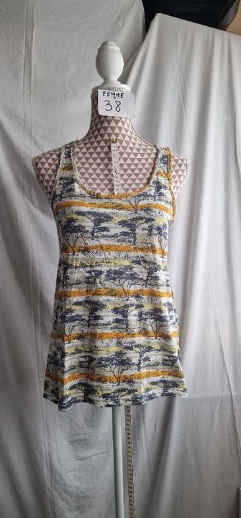 Débardeur, multicolore, à motif savane, en très très bon état, en coton, longueur 60cm