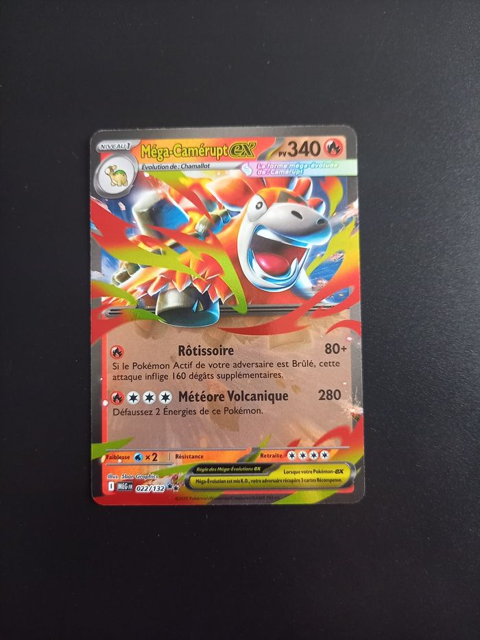 Carte Pokémon Méga-Camérupt Ex 022/132 ME01