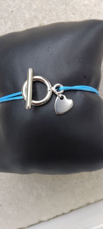 Bracelet ajustable argenté coeur