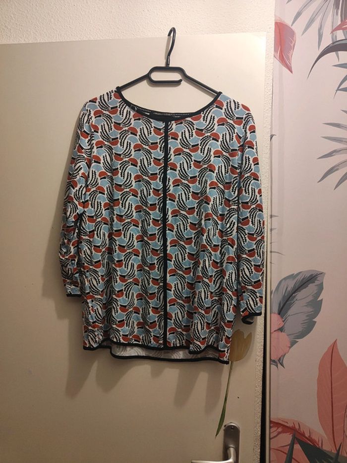 Blouse Élégante à Motifs Ondulés Christine Laure - photo numéro 2