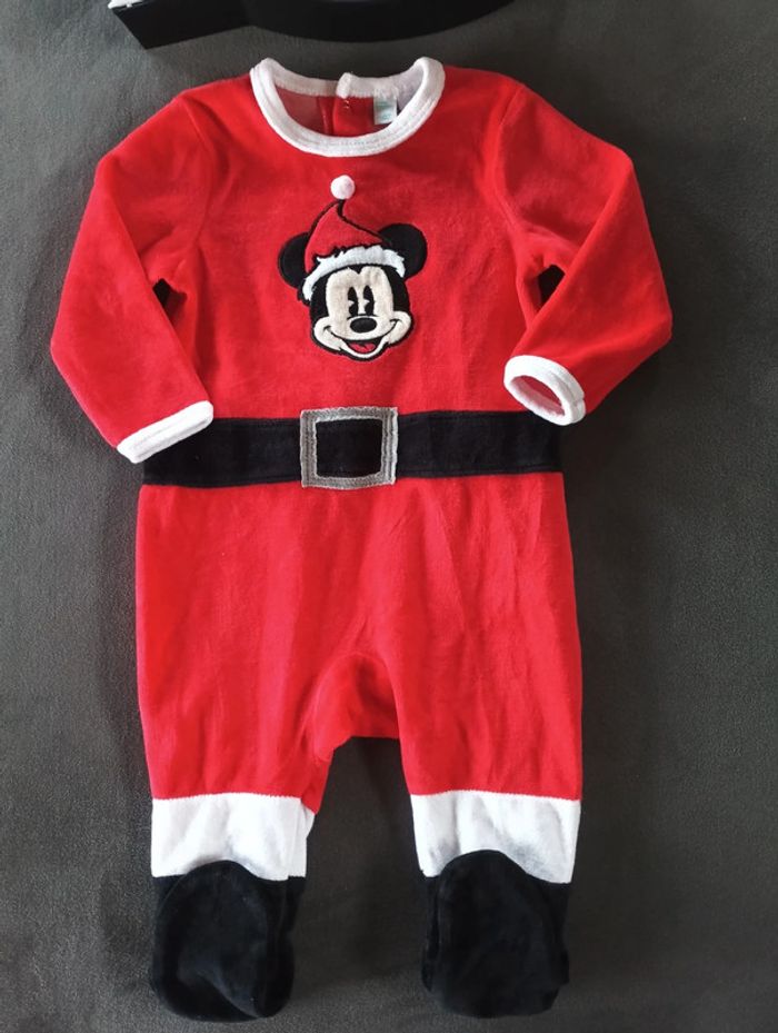 Pyjama Noël Garçon 9 mois père Noël Mickey mouse Disney Baby - photo numéro 2