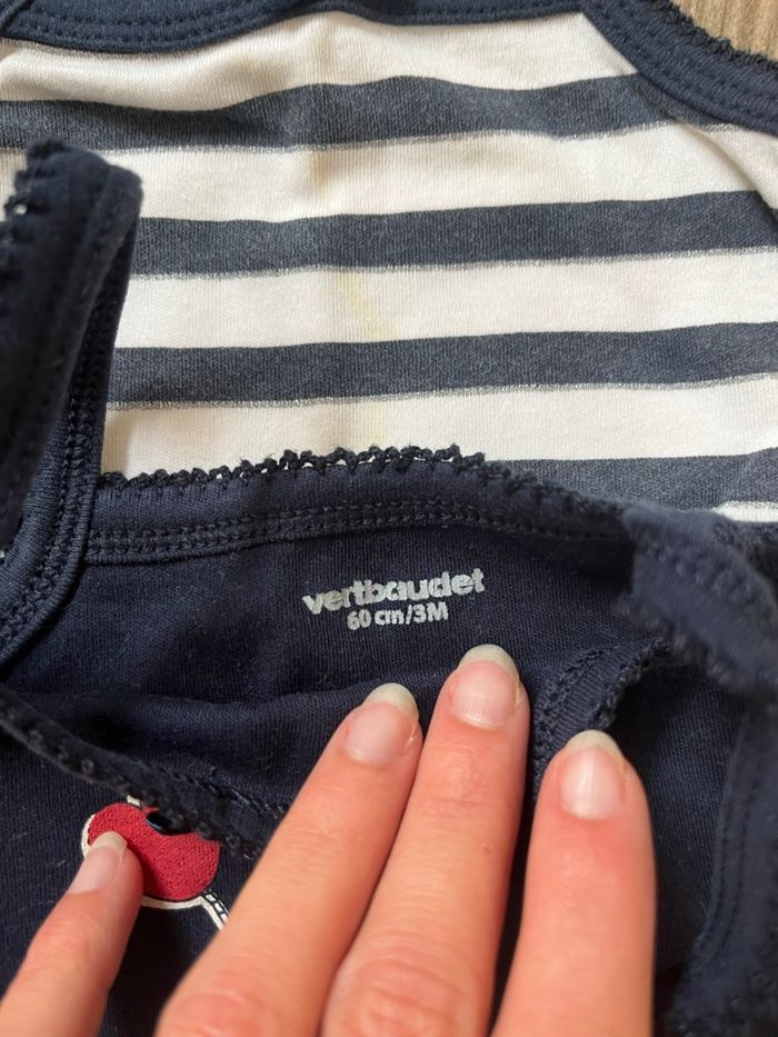 Lot de 2 bodies Vertbaudet 3 mois - photo numéro 2