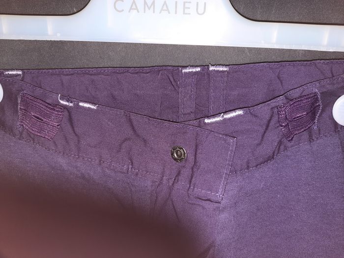 Pantalon 8 ans violet foncé élastique nterieur à la taille doublé 100% coton gémo - photo numéro 3