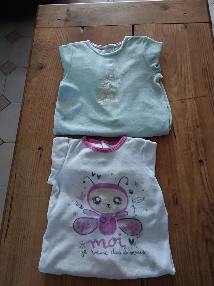Lot de 2 grenouillère 12 mois fille