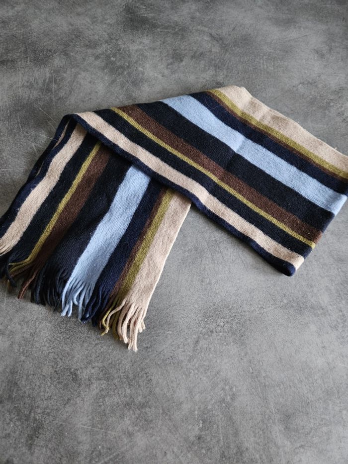 Echarpe à rayures en laine enfant - Taille unique - Mac-Ty - Beige marron - photo numéro 4