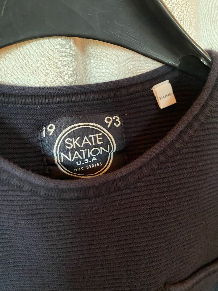 Pull basic garçon bleu marine 9/10 ans C&A - photo numéro 3