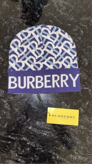 Bonnet homme bleu et blanc