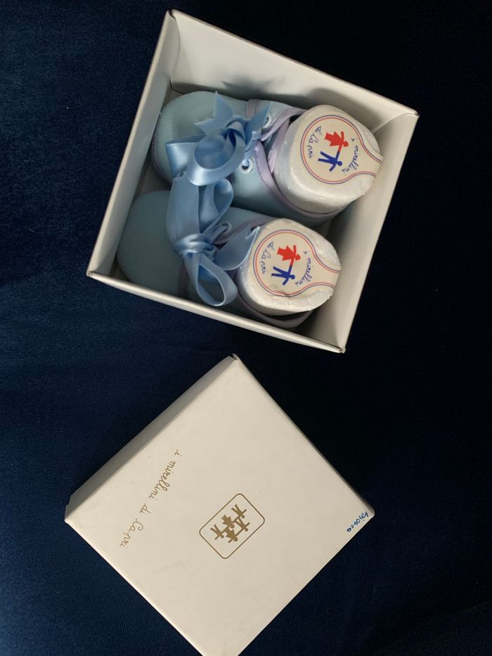 Chaussures bébé nouveau né 100% coton finitions à la main - photo numéro 4