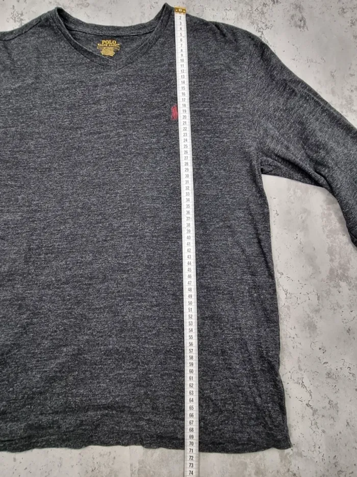 Sweat fin Ralph Lauren noir chiné – Taille M Homme (mesures en photos) - photo numéro 5