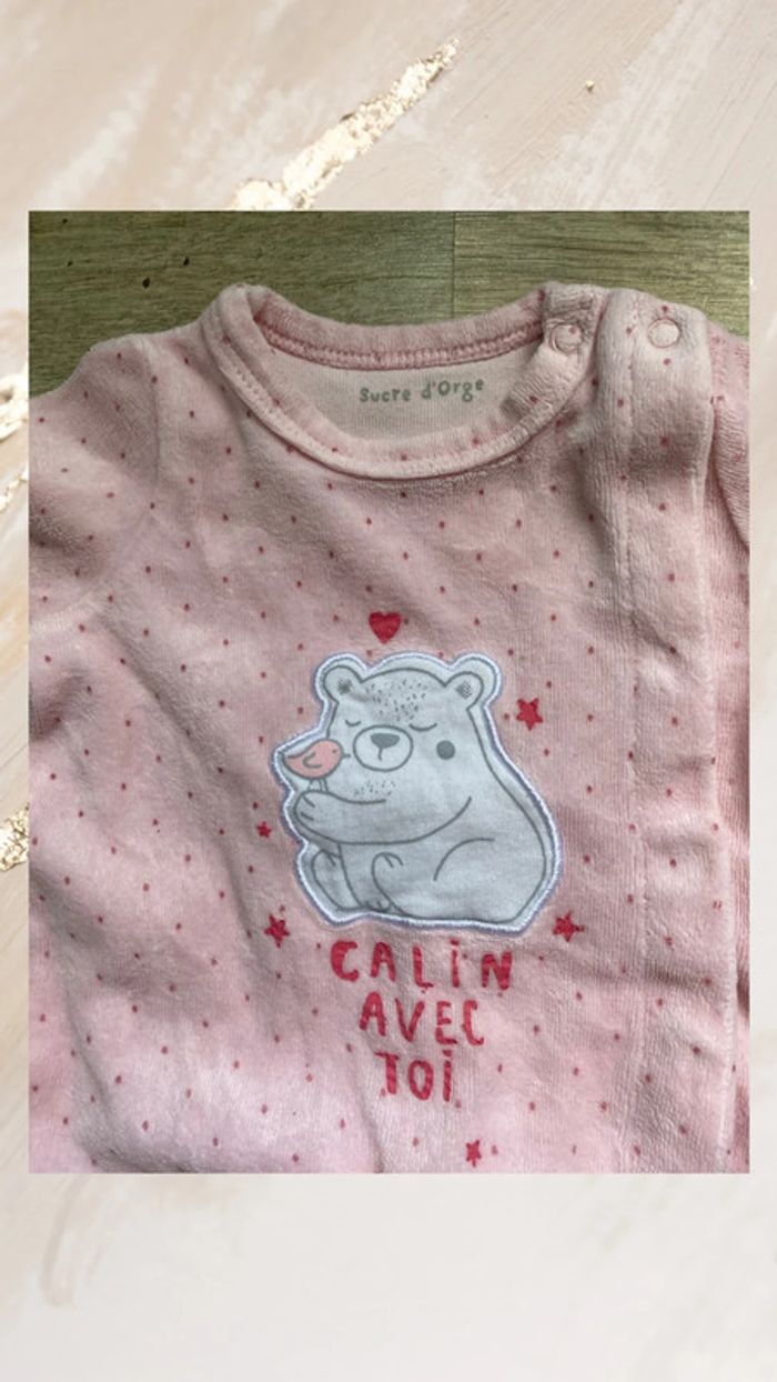 Pyjama grenouillère Sucre d’Orge taille naissance 🌸🐰 - photo numéro 2