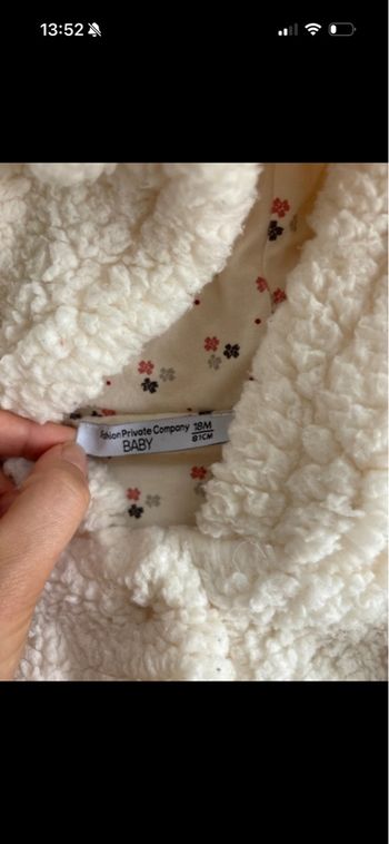 Manteau moumoutte 18 mois oreilles ours