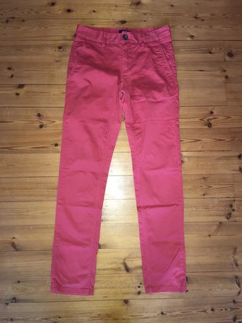 Pantalon homme toile rouge coupe slim Kiabi