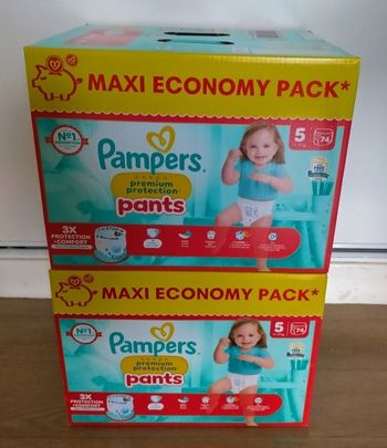 Lot couches Pampers premium pants taille 5