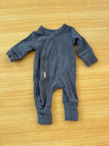 Combinaison naissance bleu gris