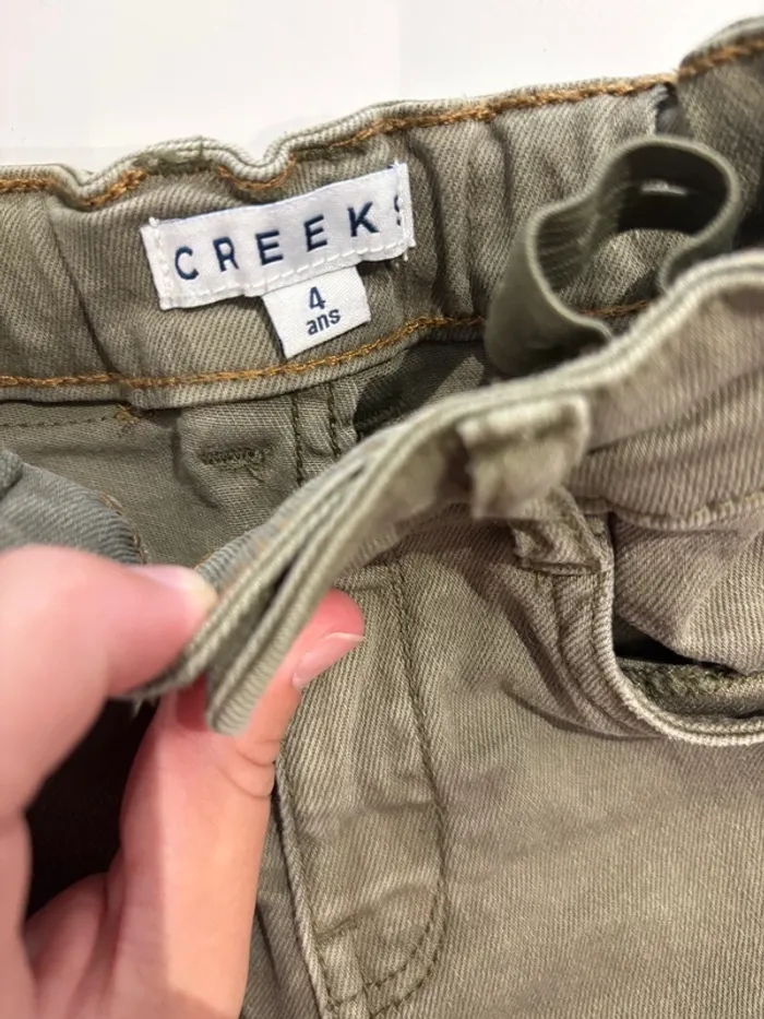 Jeans kaki Creeks 4 ans réglable fille - photo numéro 2