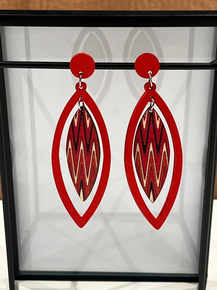 Boucle d’oreille en bois