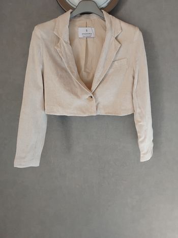 Blazer court en lin Stradivarius S