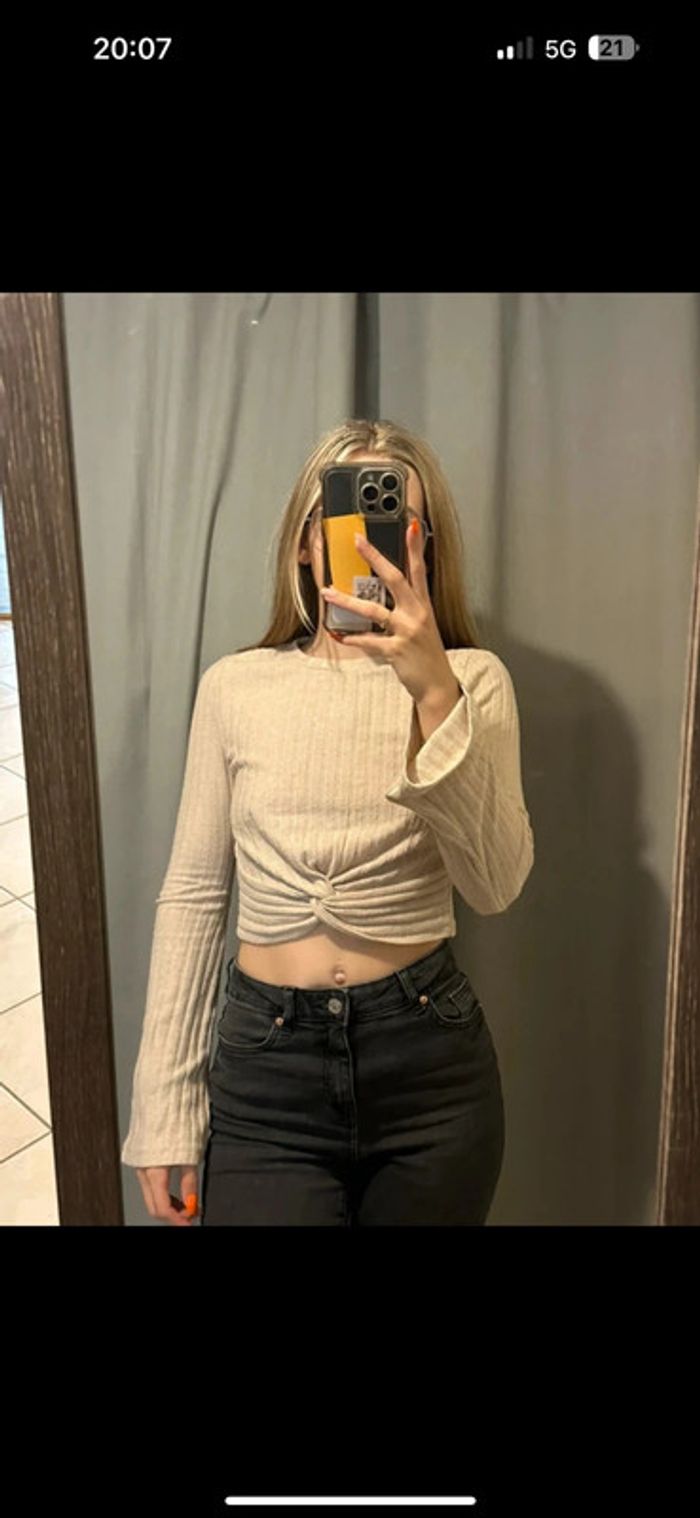 Haut shein crème S - photo numéro 3