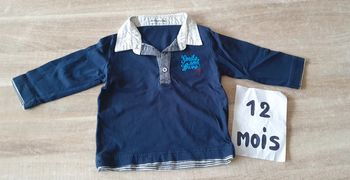 Maillot t-shirt polo manches longues 12mois garçon