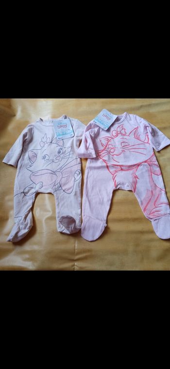 Lot 2 pyjamas fille en coton Marie disney 54 cm 1 mois