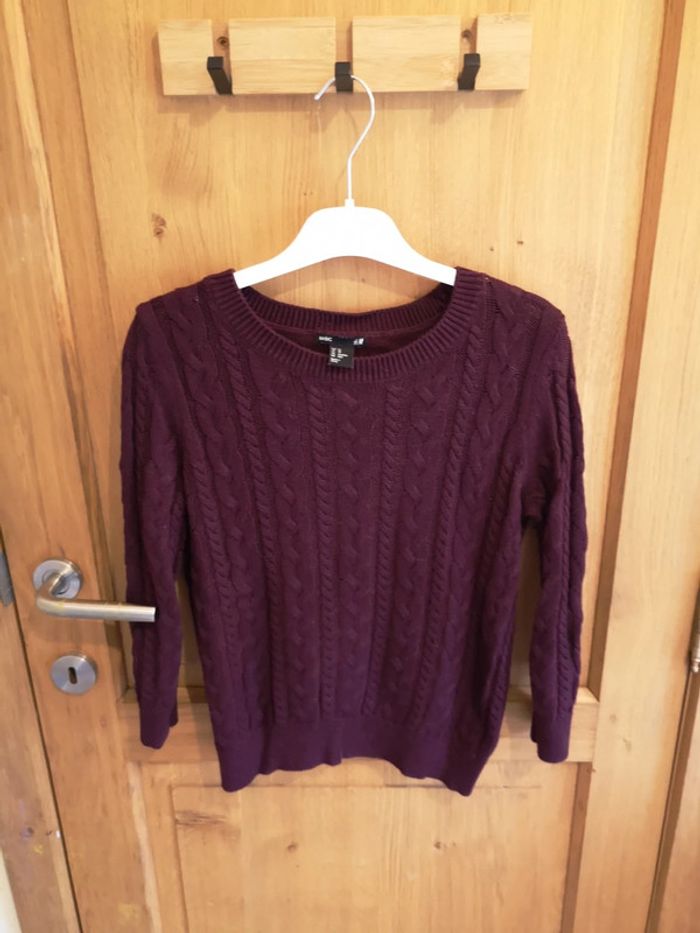 Pull court H&M en bordeaux xs
