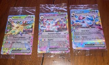 3 cartes Pokémon promo stamp évolutions prismatiques 