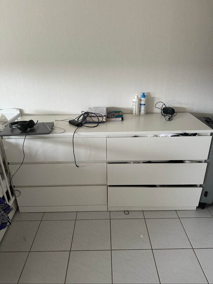 Commode 6 tiroirs blanc - photo numéro 2