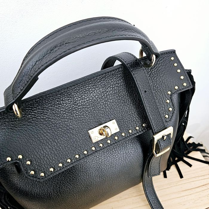 🇮🇹Sac a main 100% Cuir  Noir verapelle🇮🇹 The genuine leather neuf - photo numéro 2