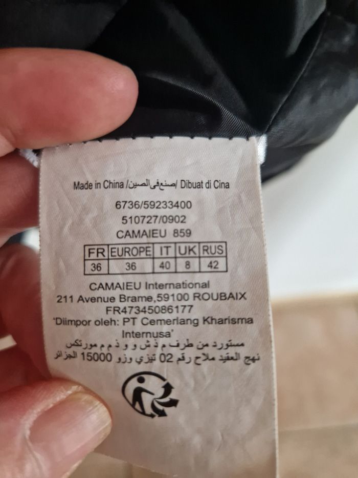 Manteau long noir taille 36 Camaïeu - photo numéro 4