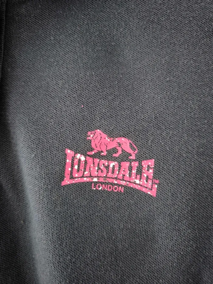 Polo Lonsdale London Taille 10 (38)  Bleu marine & détails rose - photo numéro 2