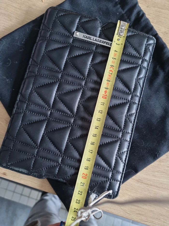Pochette ordinateur lagerfield cuir noir - photo numéro 5