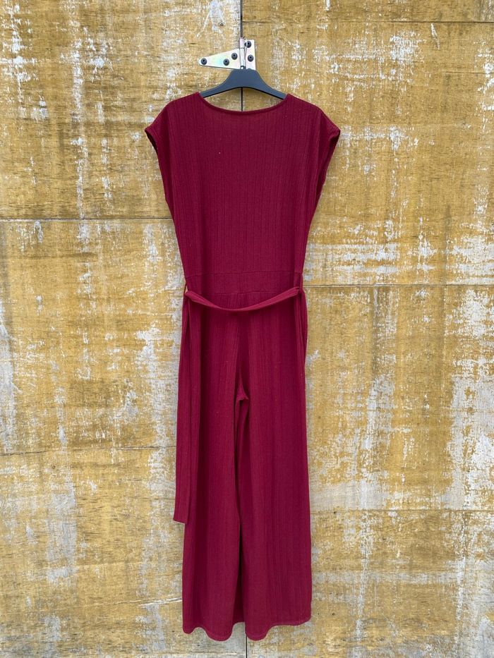 Combinaison côtelée bordeaux - photo numéro 2