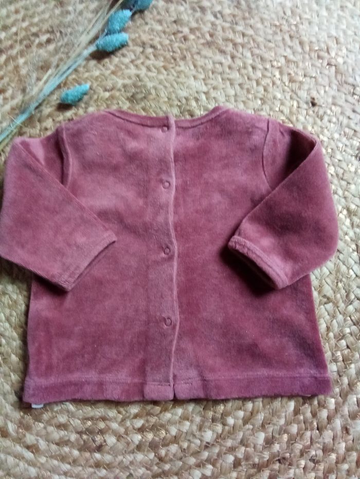 Pyjama prune 2 pièces en velours Vert Baudet 3 mois - photo numéro 4
