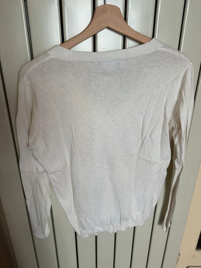 Pull blanc avec paillettes diplodocus S/M - photo numéro 2