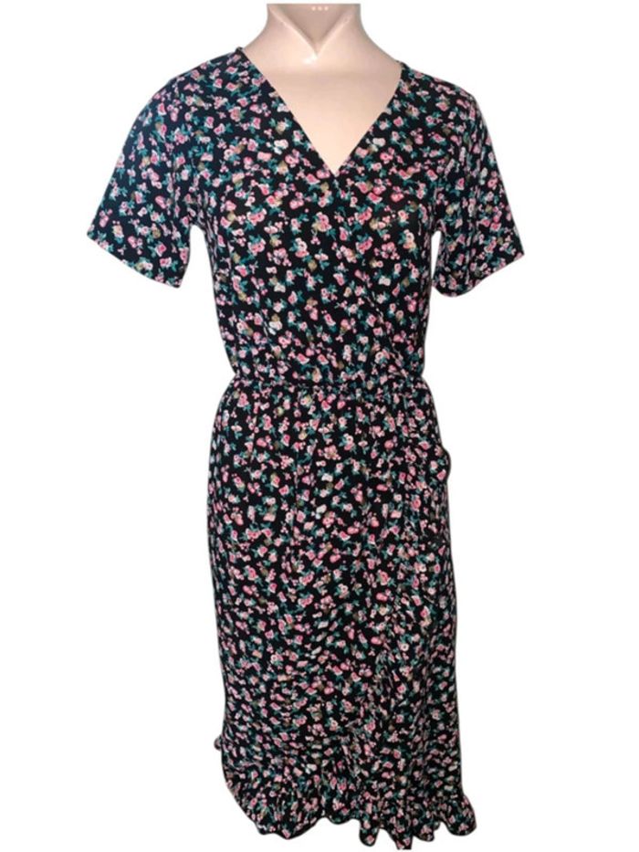 Robe noir fleuris - Liz Devy - Taille S - photo numéro 2