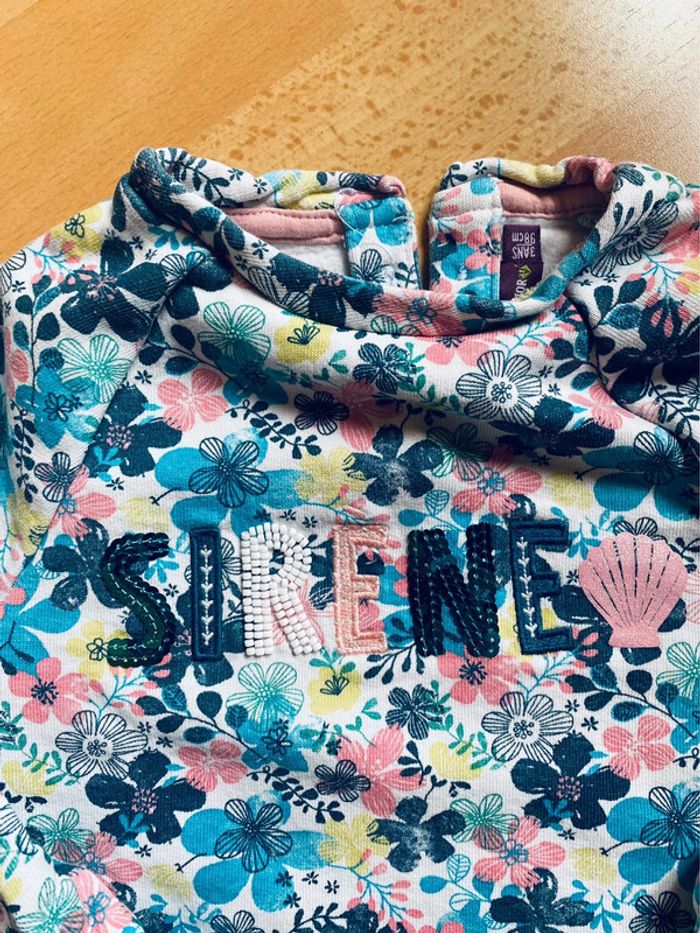 Pull sirène fleurs sergent major 3 ans - photo numéro 2
