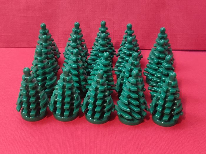 Lot 20 arbres sapins verts Lego - Parfait état - vrai Lego