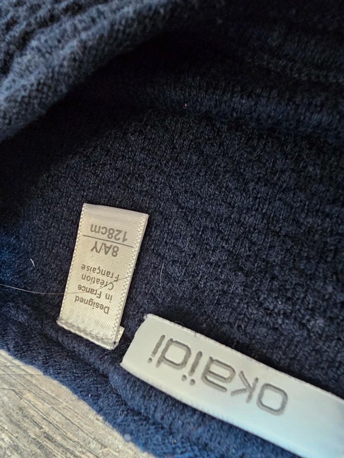 Pull bleu cœur paillettes okaidi - photo numéro 4