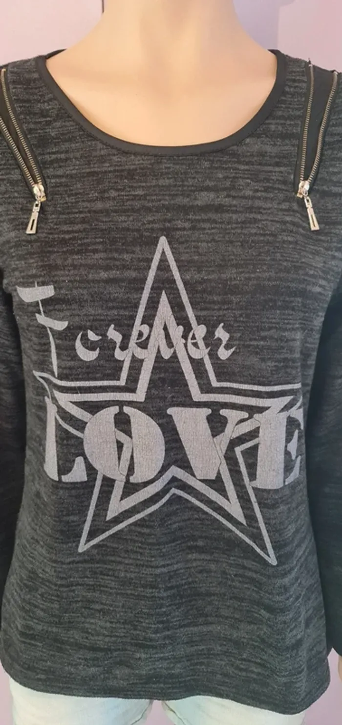 Pull fin femme gris - photo numéro 2
