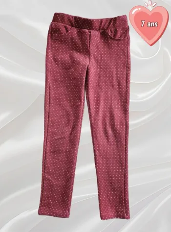 Legging bordeaux fille 7 ans