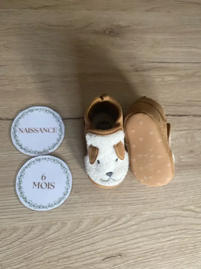 Chausson marron hiver molletonné mixte 0-6 mois Tape à l’œil - photo numéro 3