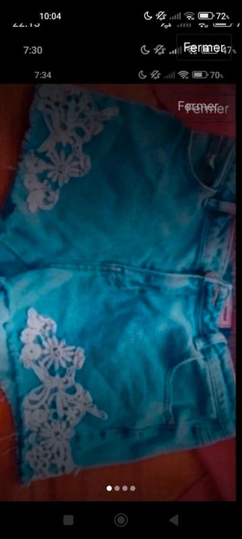 Short en jean avec dentelle