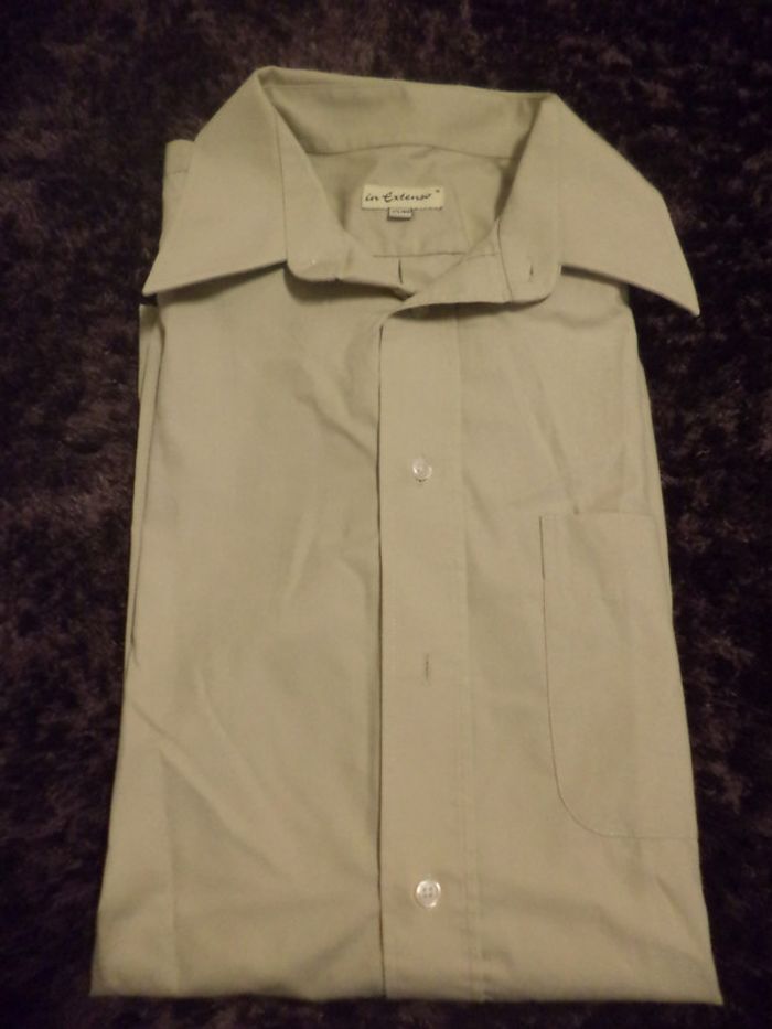 Chemise unie beige